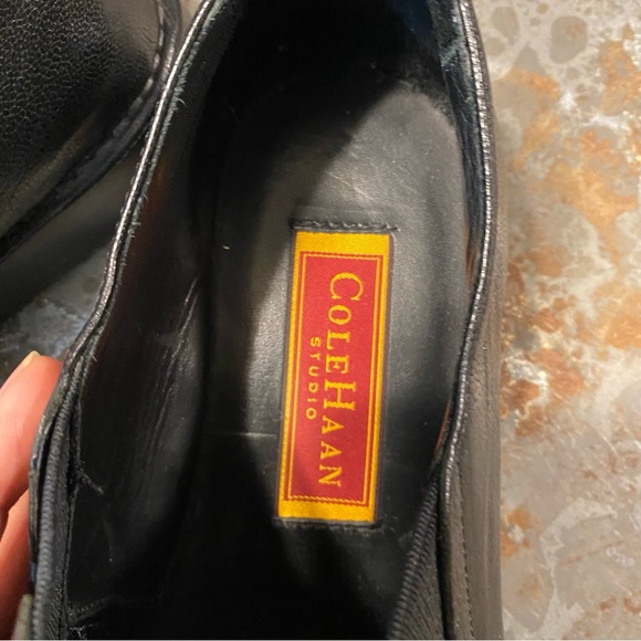 Cole Haan Studio Loafers leather Shoes Men 11 Leather Black Slip Ons - Picture 7 of 8